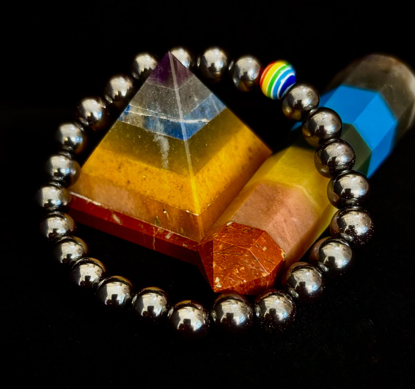 Pulsera magnética Orgullo y poder – Fuerza • Equilibrio • Unidad (Muñecas medianas)