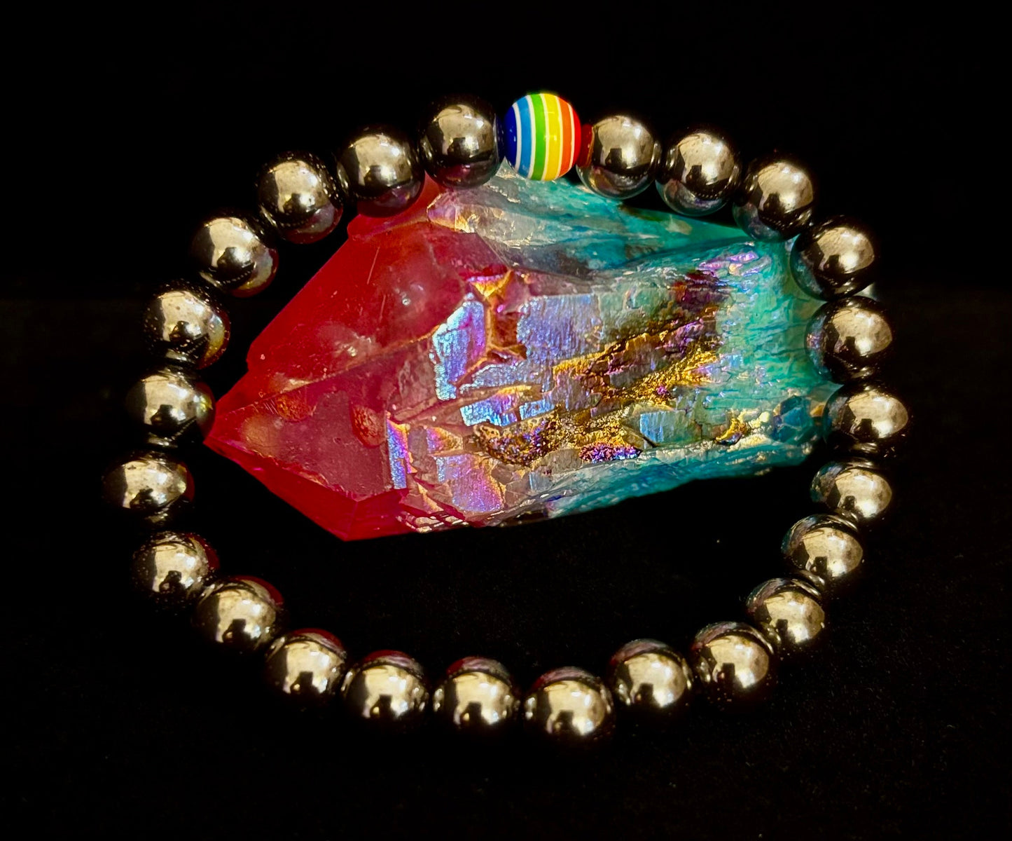 Pulsera magnética Orgullo y poder – Fuerza • Equilibrio • Unidad (Muñecas medianas)