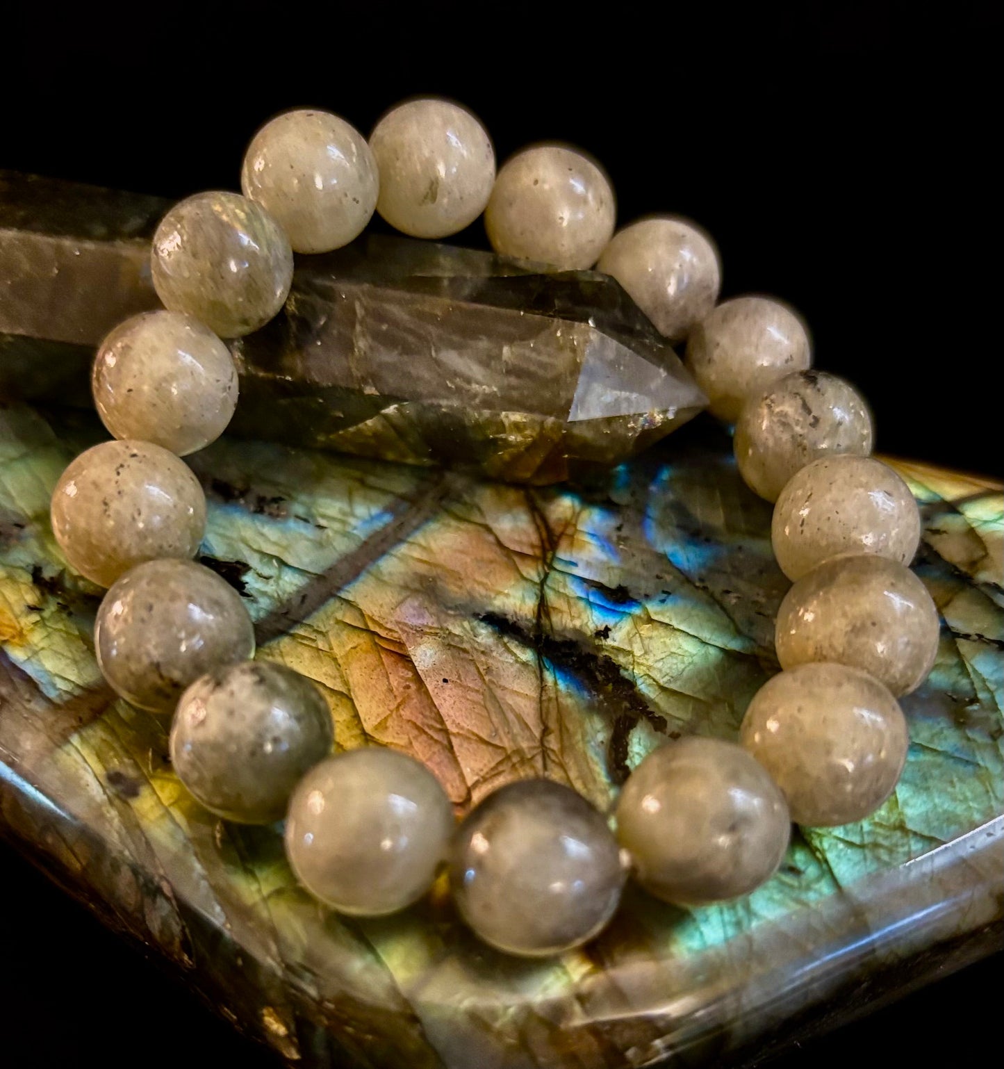 Pulsera de Protección y Transformación de Labradorita – Piedras Naturales de 8mm, 10mm, 12mm