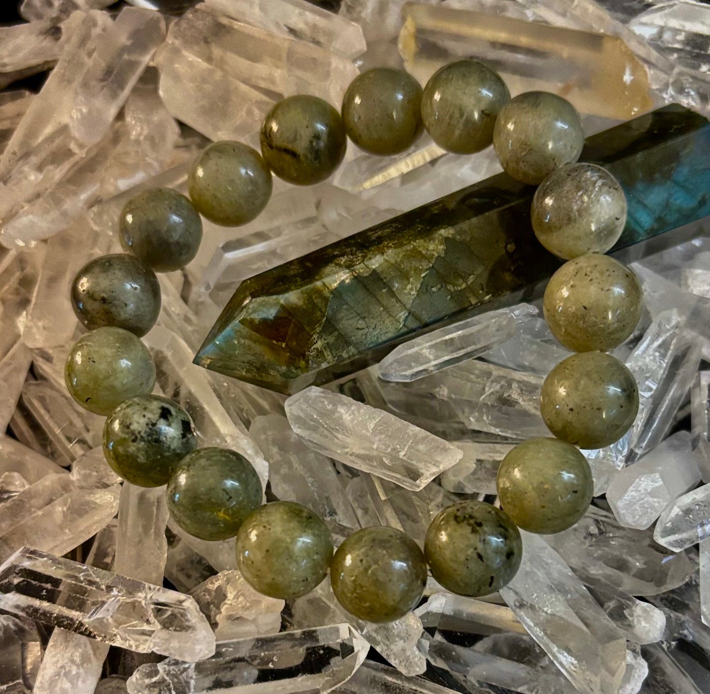 Pulsera de Protección y Transformación de Labradorita – Piedras Naturales de 8mm, 10mm, 12mm
