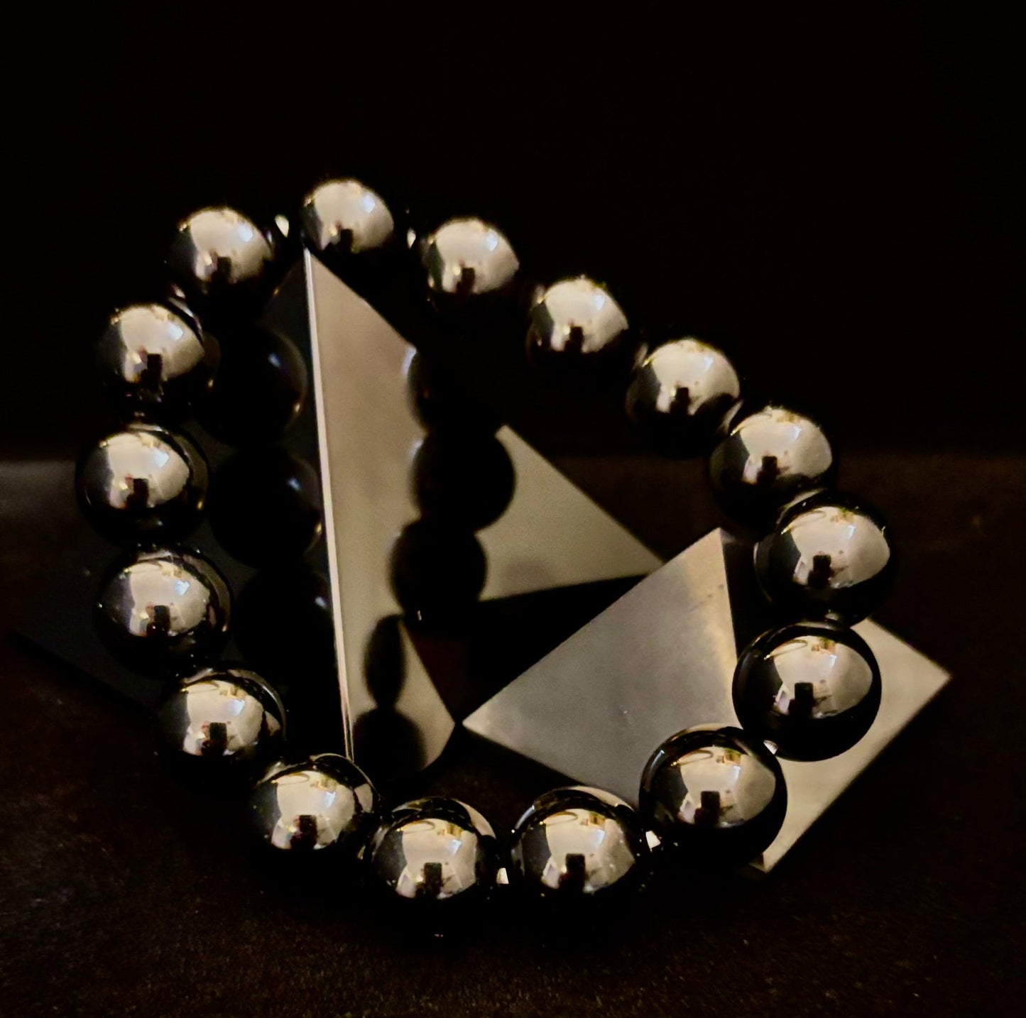 Pulsera de Obsidiana Negra con Cuentas - Enraizamiento, Protección y Paz Interior