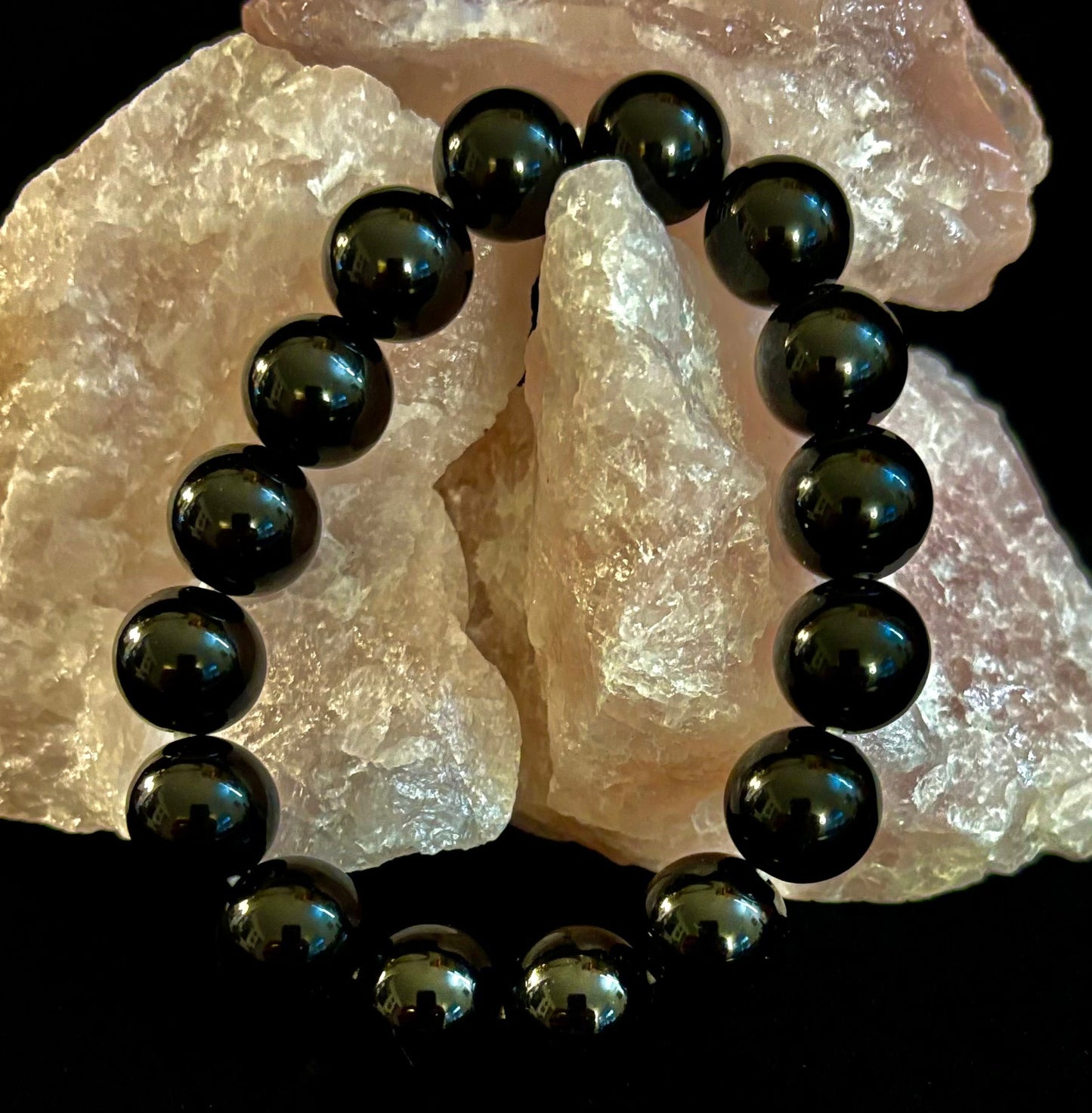 Pulsera de Obsidiana Negra con Cuentas - Enraizamiento, Protección y Paz Interior
