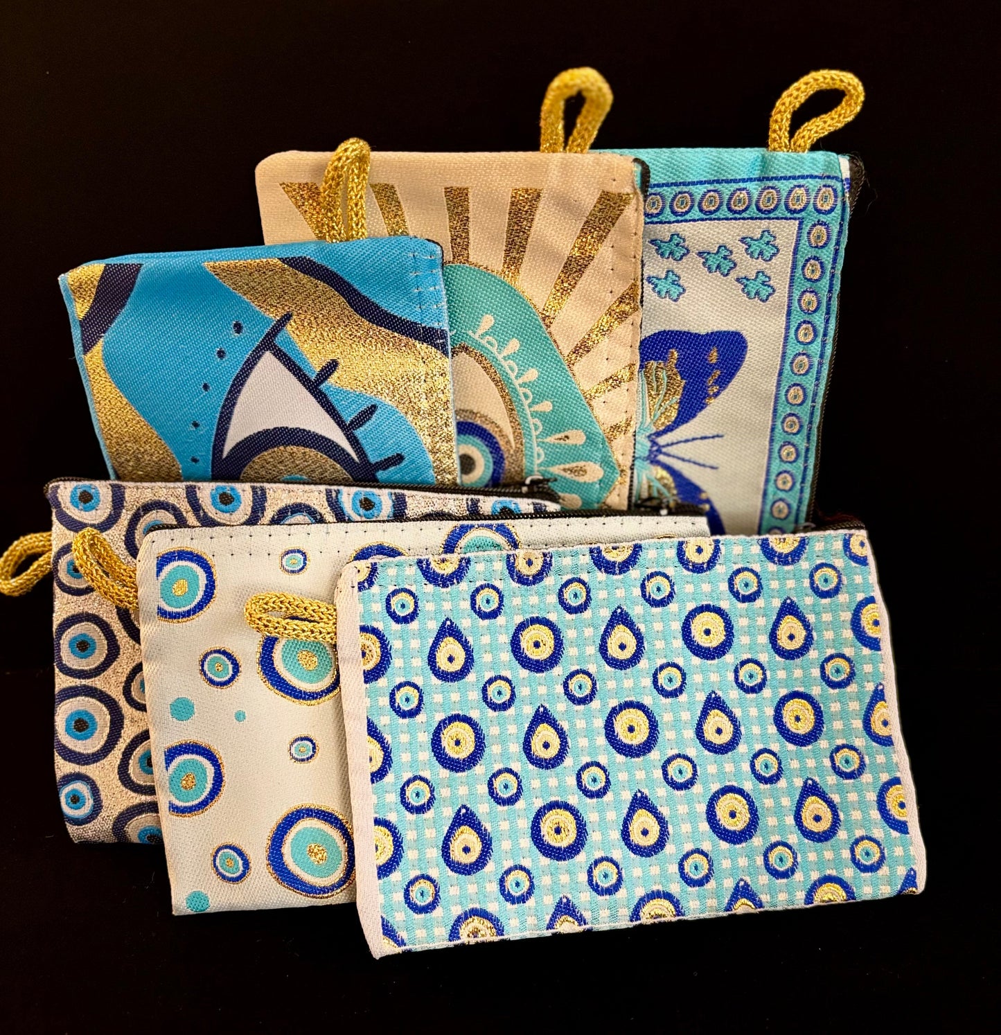 Monedero turco de ojo turco hecho a mano | Bolsita de tela de 4x6 para protección y estilo