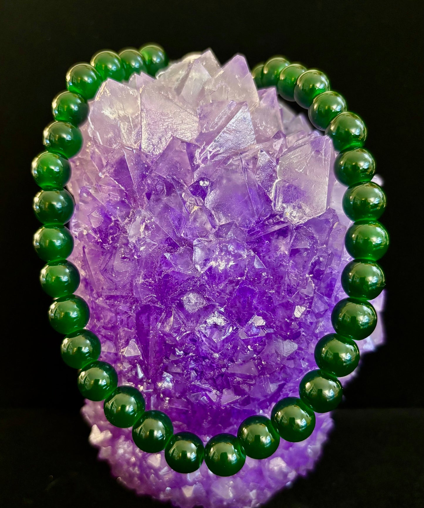 Gargantilla de cuentas verde esmeralda de 8 mm – Atrevida, Atemporal y Vibrante 💚✨