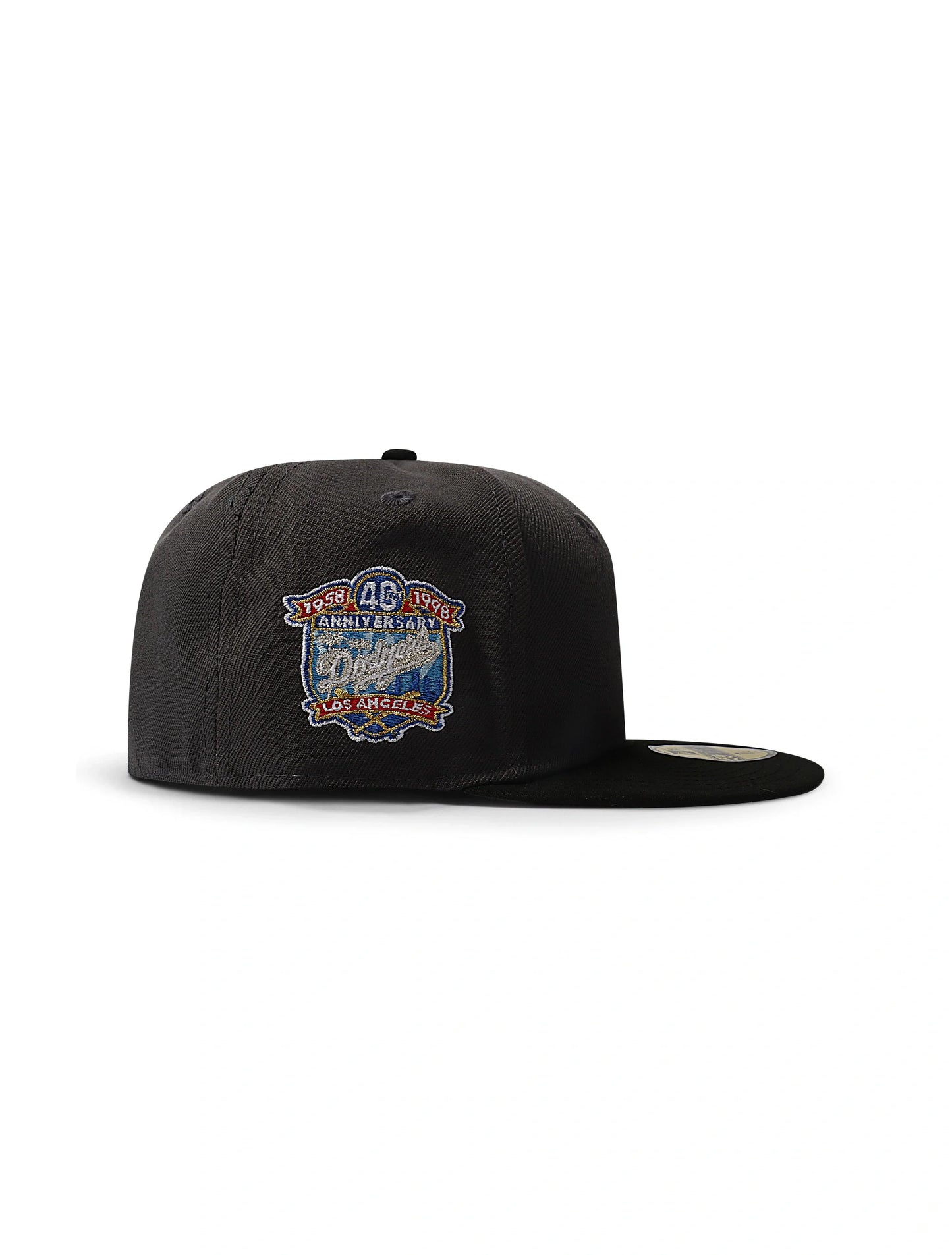 Gorra New Era 5950 Dodgers 40º Aniversario Parche - Carbón