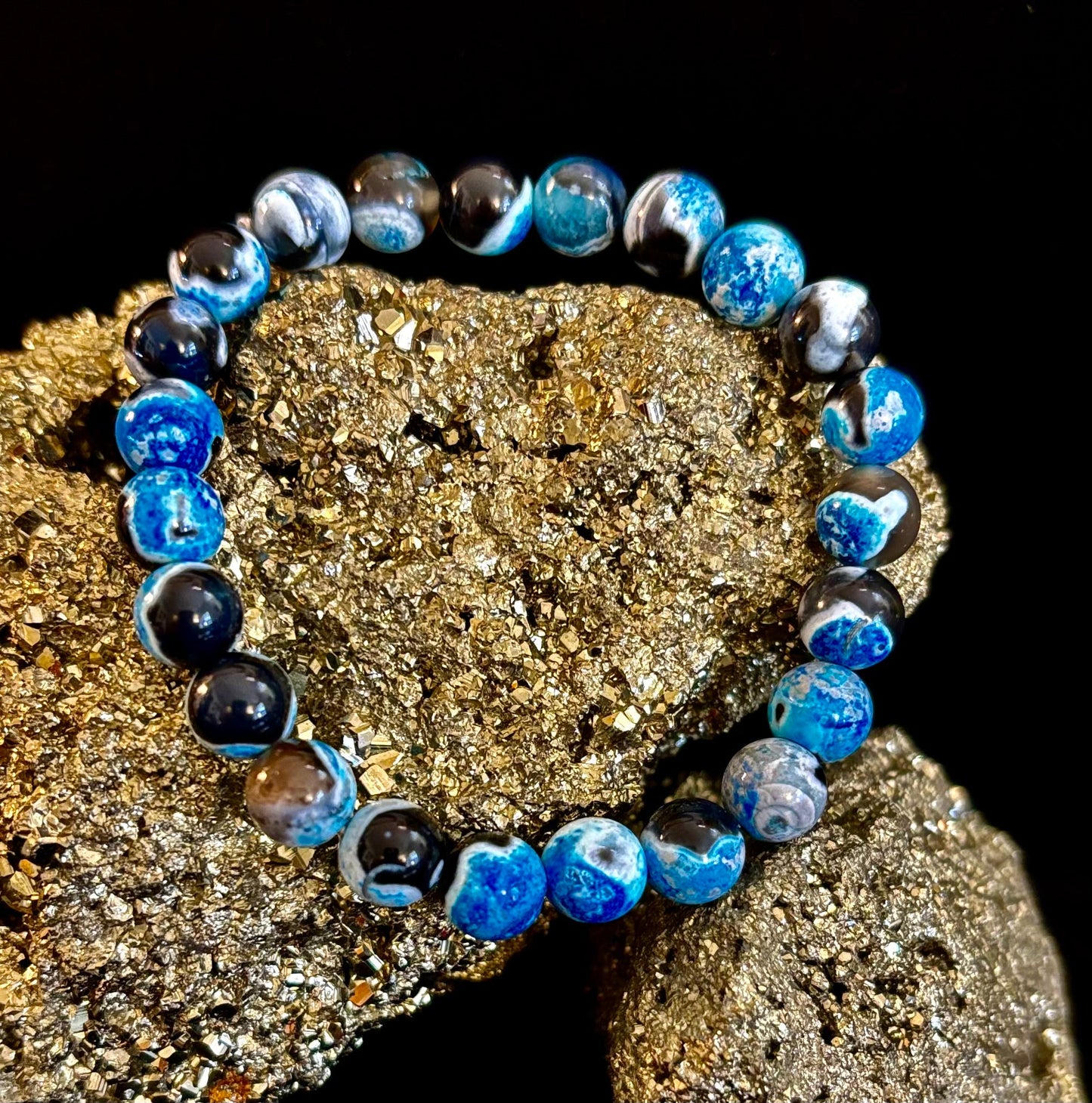 Pulsera Memoria y Concentración | Pulsera Curativa de Piedra Azul Natural para Claridad y Calma