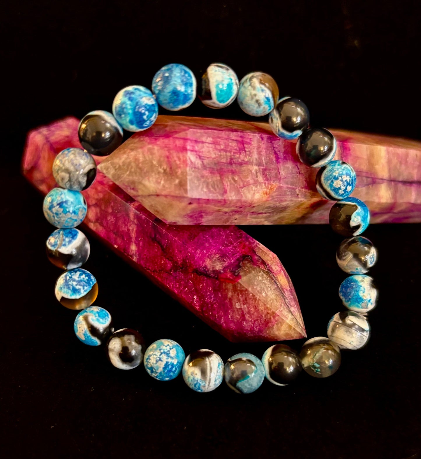 Pulsera Memoria y Concentración | Pulsera Curativa de Piedra Azul Natural para Claridad y Calma