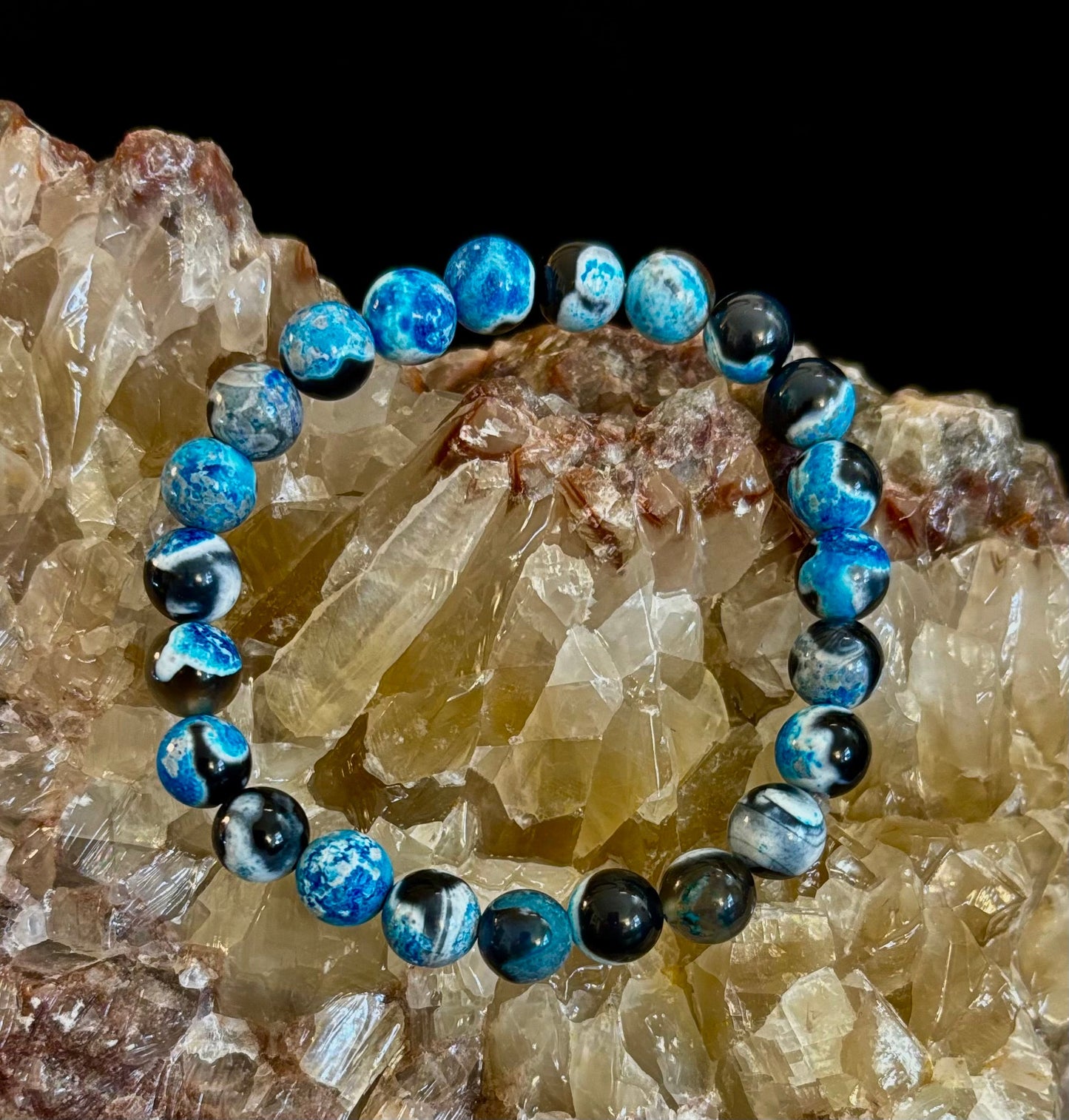 Pulsera Memoria y Concentración | Pulsera Curativa de Piedra Azul Natural para Claridad y Calma