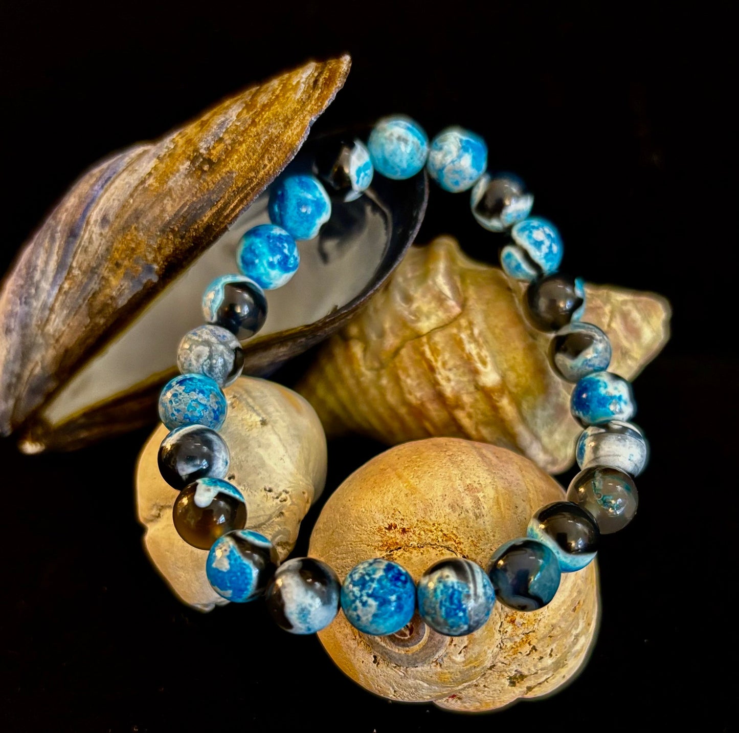 Pulsera Memoria y Concentración | Pulsera Curativa de Piedra Azul Natural para Claridad y Calma