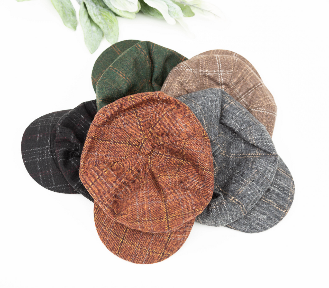Gorras de tweed estilo newsboy