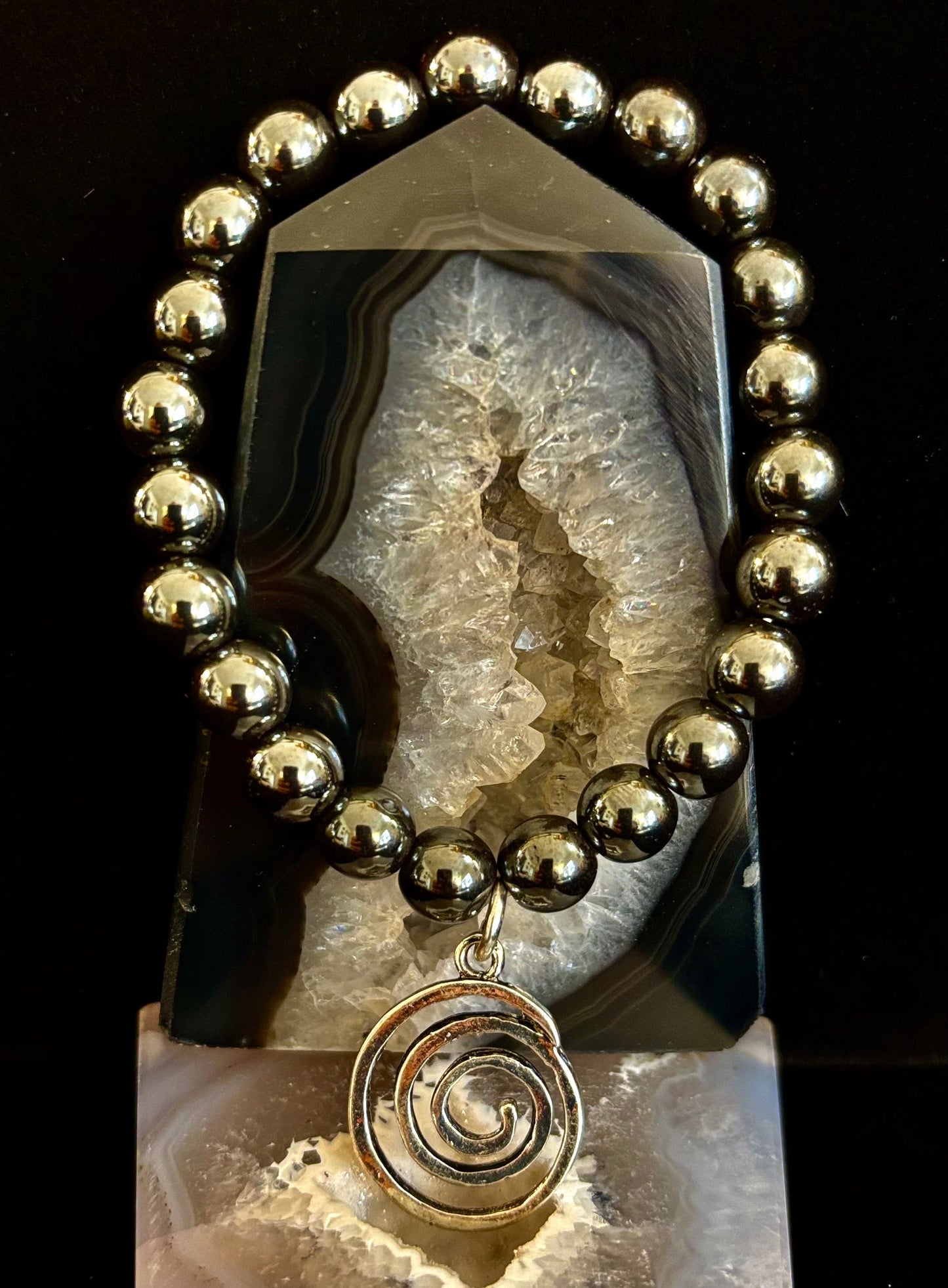 Colección de pulseras con dijes de piedra natural 7 Maravillas | Cuentas de gema curativa de 8 mm con dijes de plata (Muñecas Pequeñas a Medianas)