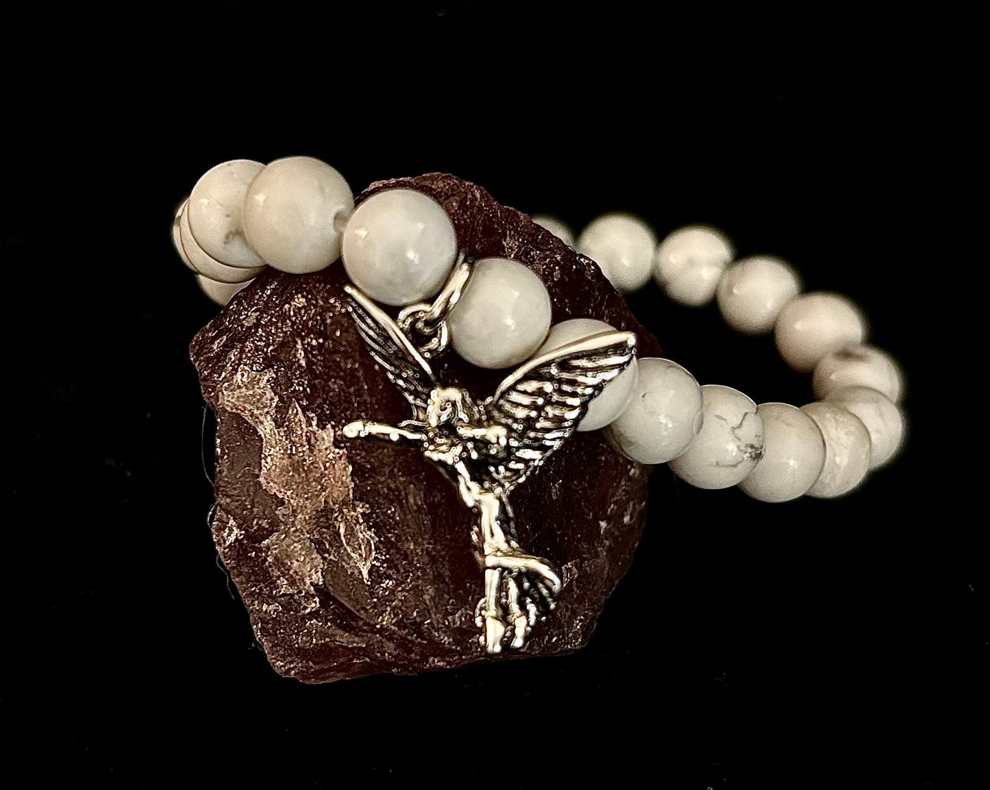 Colección de pulseras con dijes de piedra natural 7 Maravillas | Cuentas de gema curativa de 8 mm con dijes de plata (Muñecas Pequeñas a Medianas)