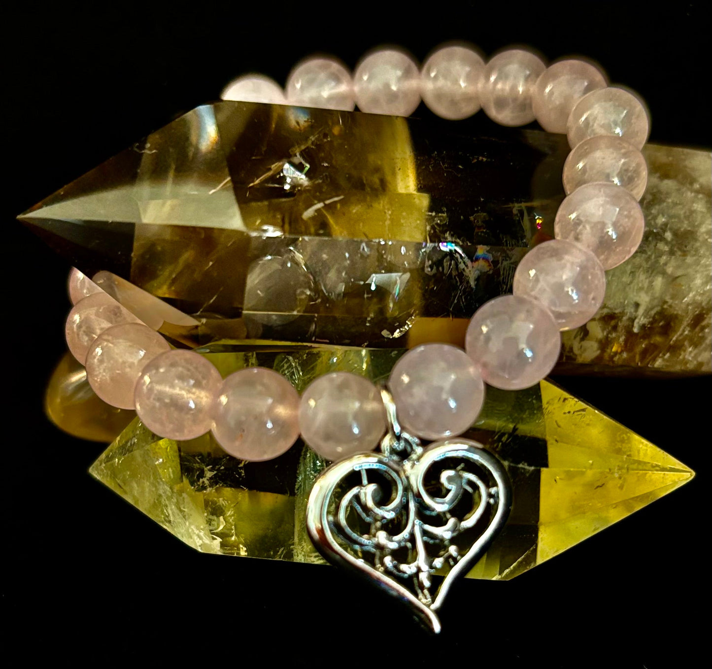 Colección de pulseras con dijes de piedra natural 7 Maravillas | Cuentas de gema curativa de 8 mm con dijes de plata (Muñecas Pequeñas a Medianas)