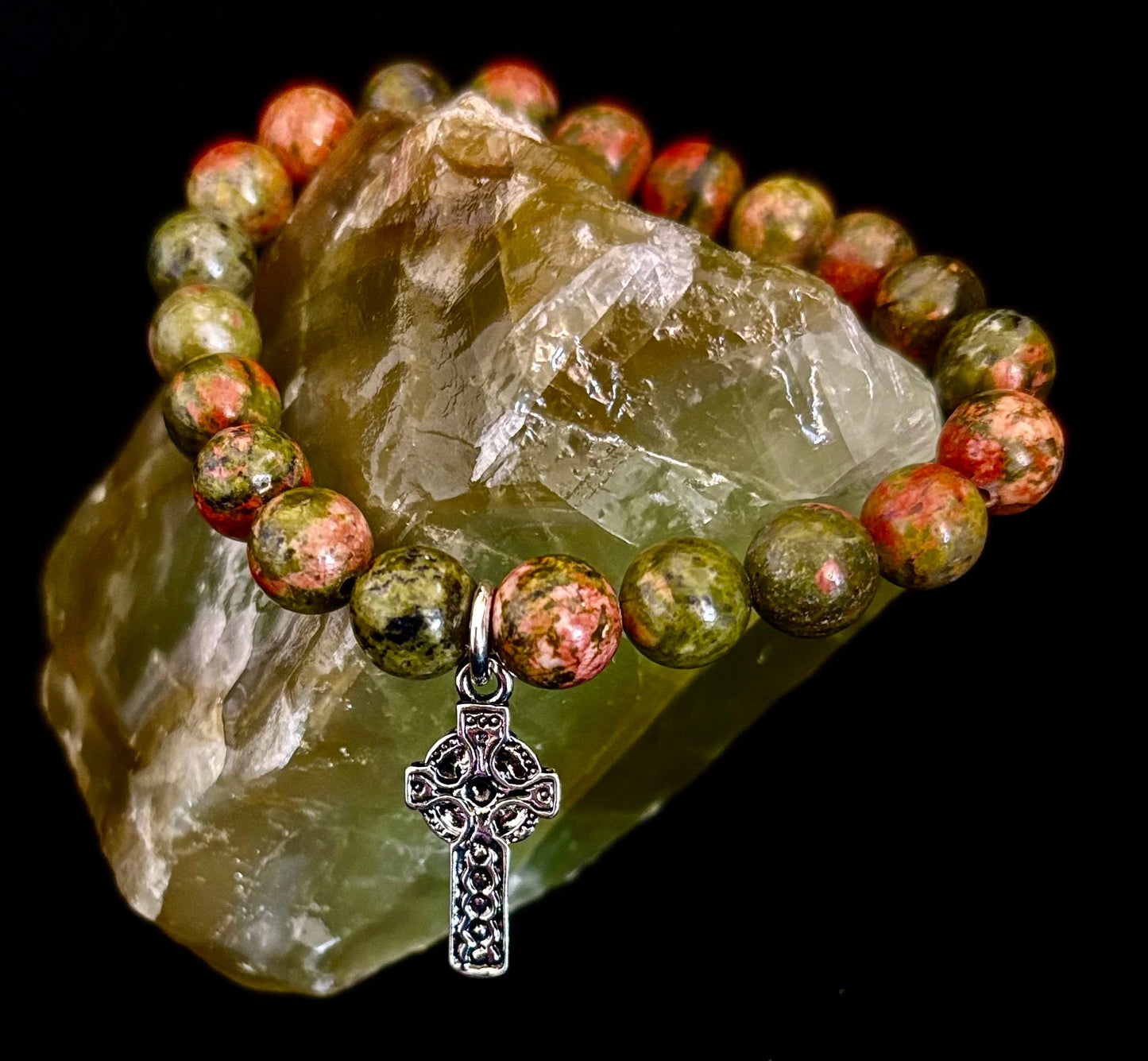 Colección de pulseras con dijes de piedra natural 7 Maravillas | Cuentas de gema curativa de 8 mm con dijes de plata (Muñecas Pequeñas a Medianas)