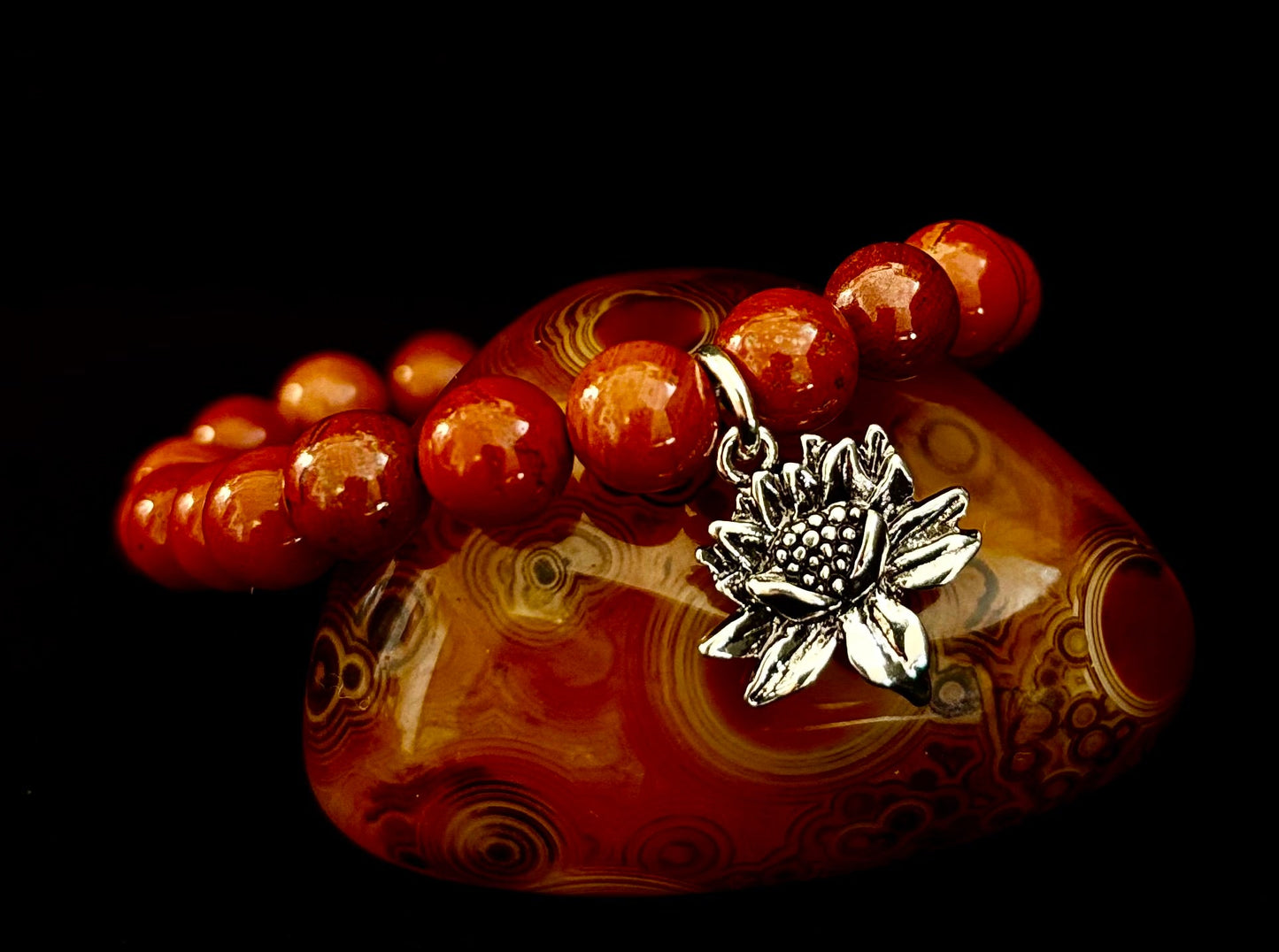 Colección de pulseras con dijes de piedra natural 7 Maravillas | Cuentas de gema curativa de 8 mm con dijes de plata (Muñecas Pequeñas a Medianas)