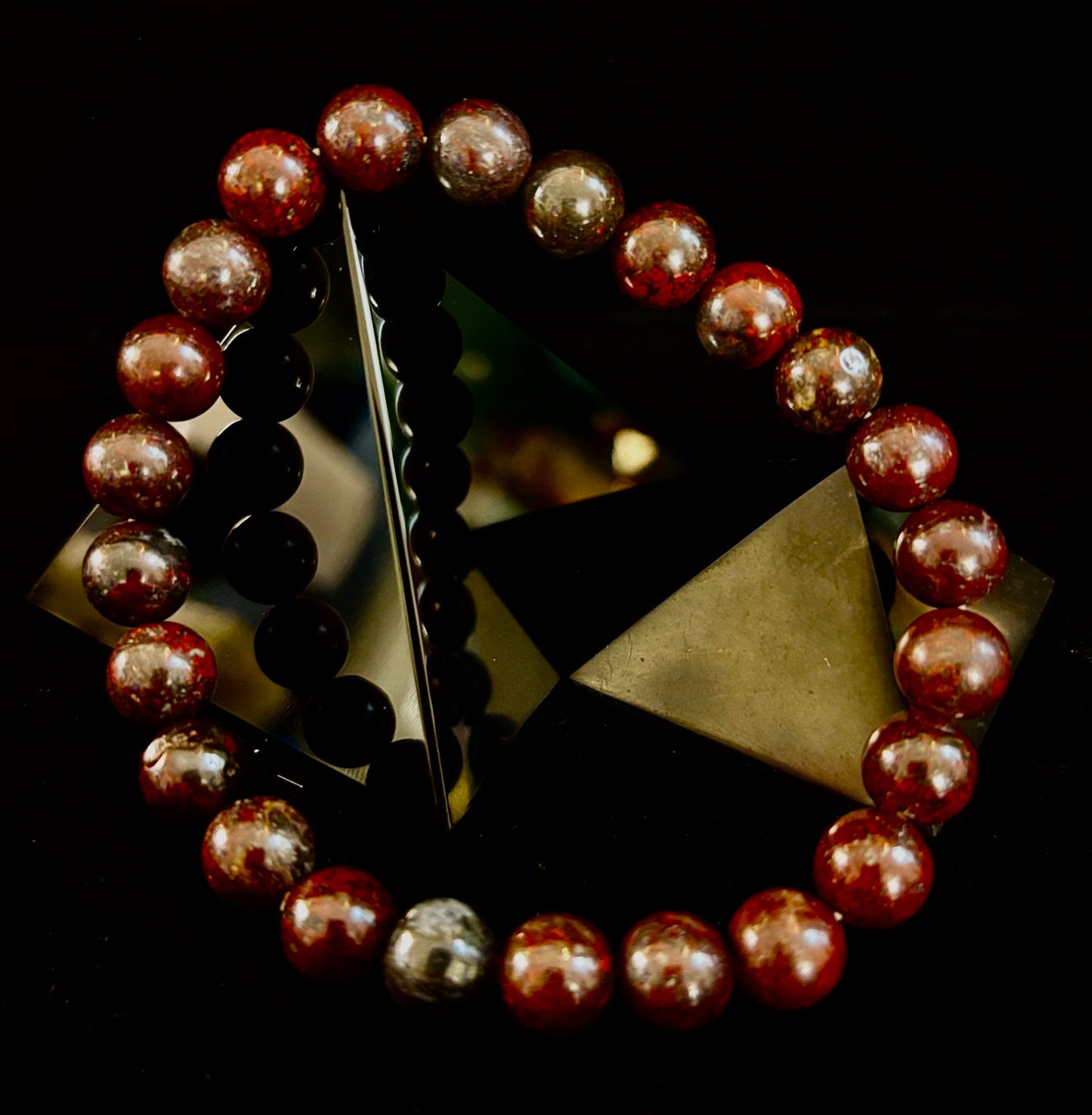 Pulsera de fuerza de heliotropo | Cuentas de energía naturales de 8 mm para protección y vitalidad (ajuste grande de 8")