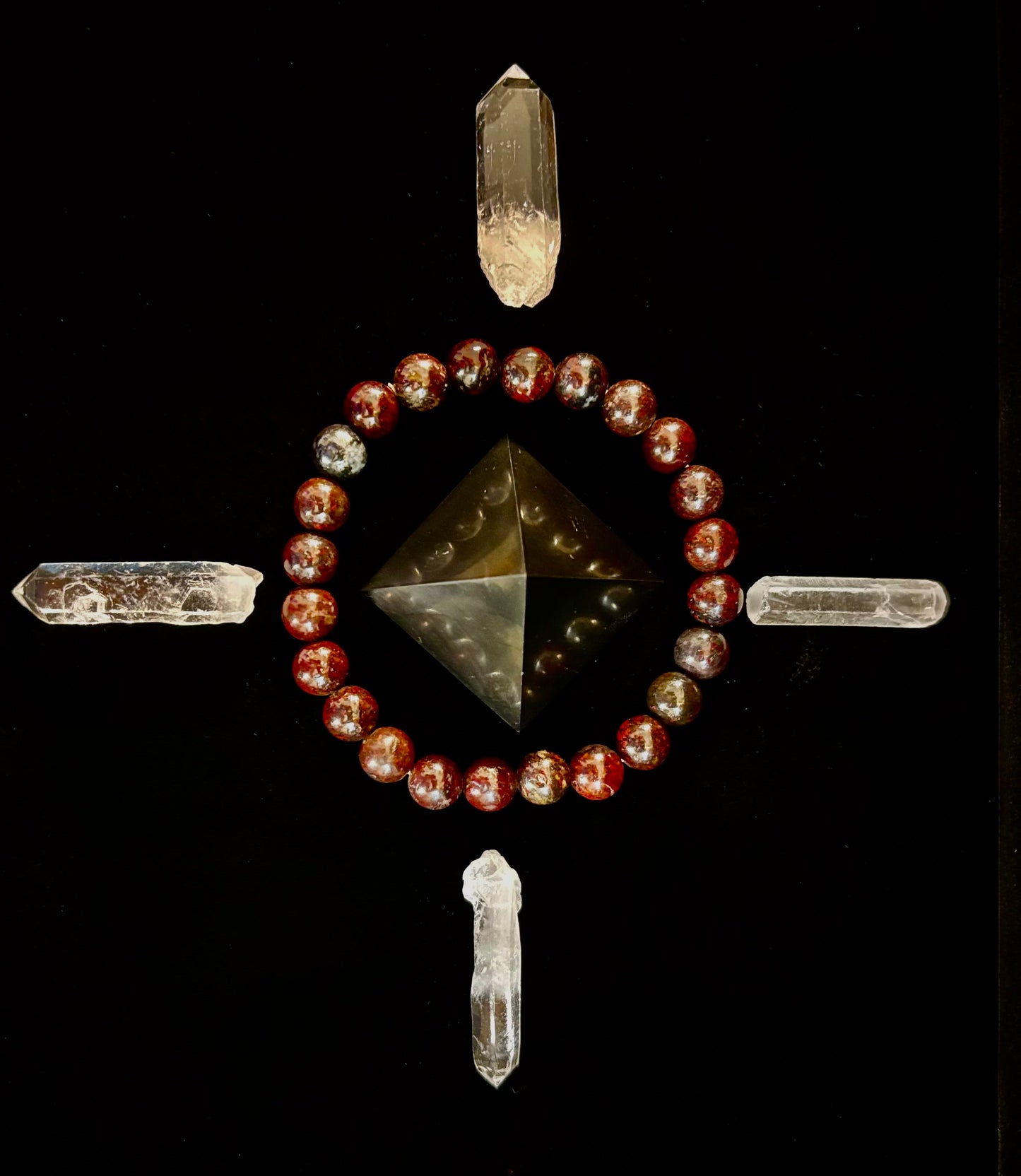 Pulsera de fuerza de heliotropo | Cuentas de energía naturales de 8 mm para protección y vitalidad (ajuste grande de 8")