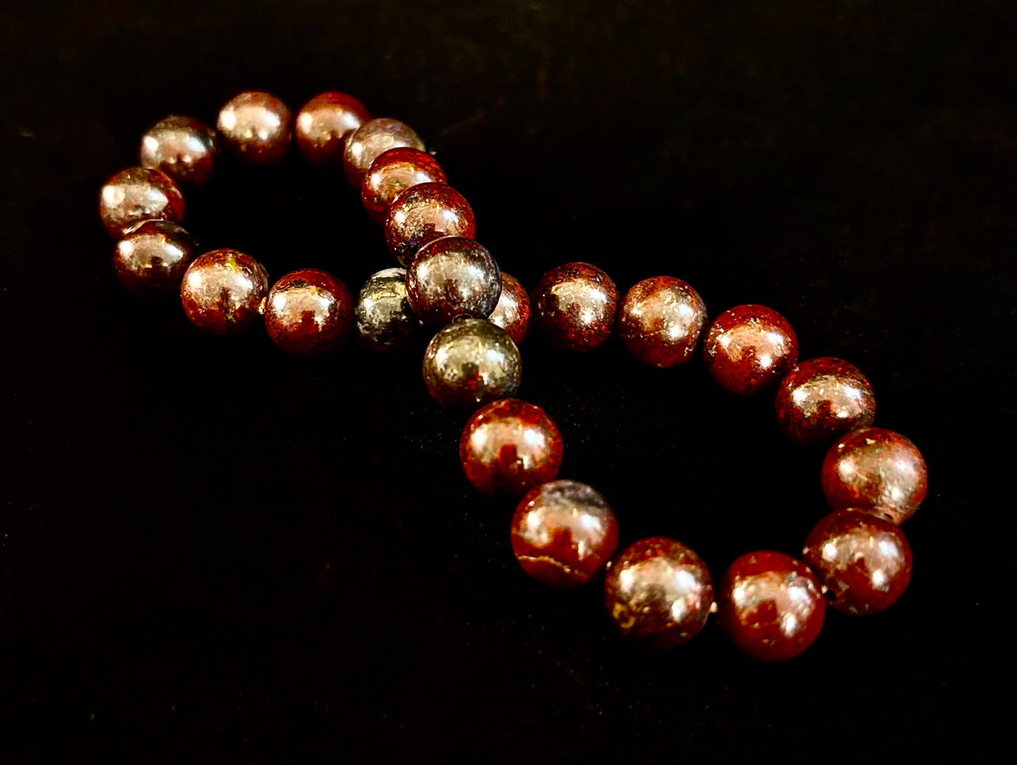 Pulsera de fuerza de heliotropo | Cuentas de energía naturales de 8 mm para protección y vitalidad (ajuste grande de 8")