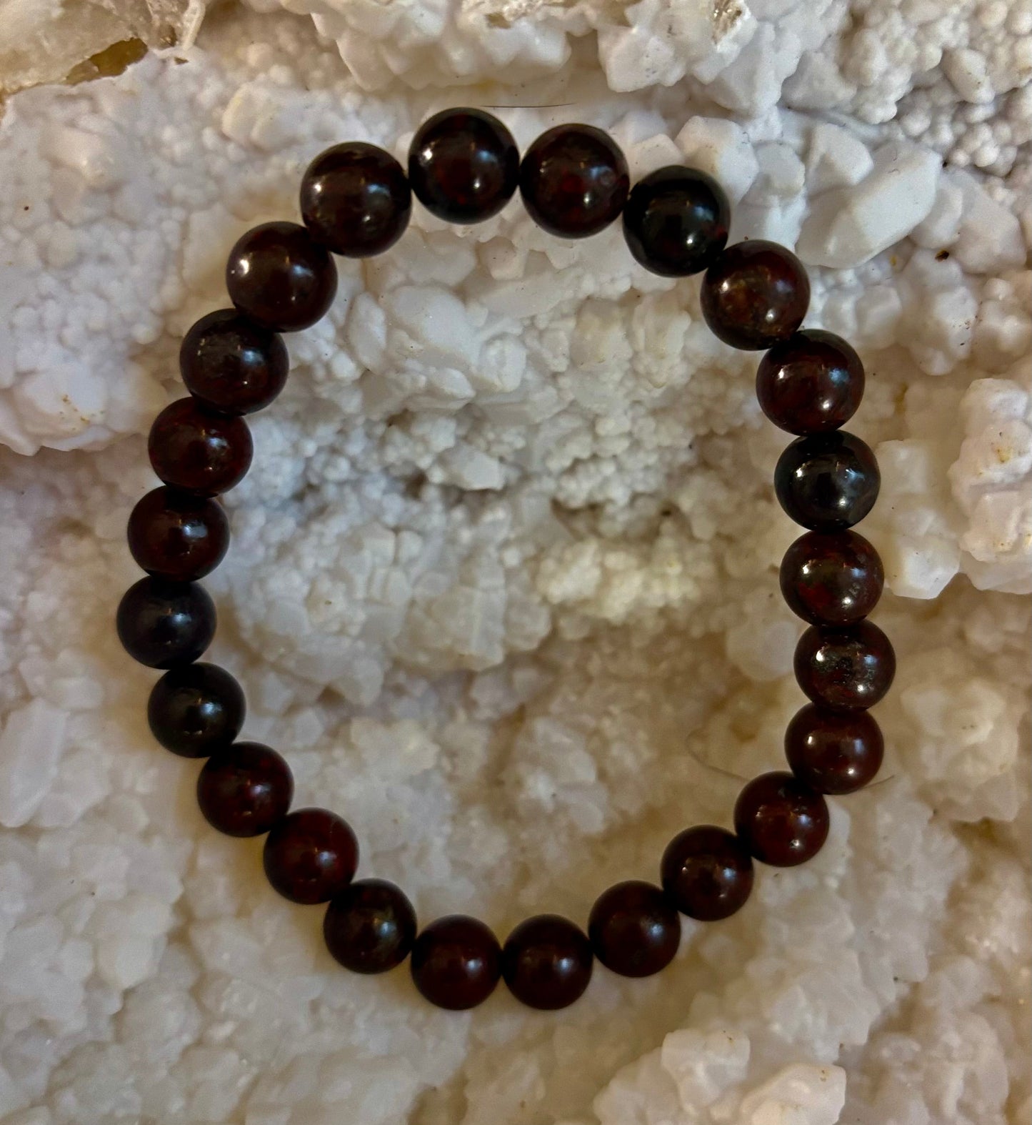 Pulsera de fuerza de heliotropo | Cuentas de energía naturales de 8 mm para protección y vitalidad (ajuste grande de 8")