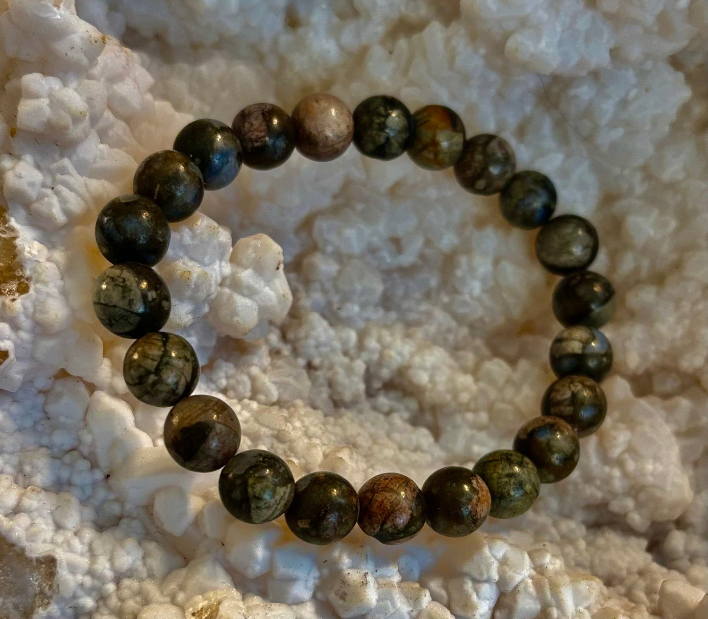 Pulsera de Piedra Natural Que Sera Sera | Cuentas de 8 mm para Muñecas Pequeñas a Medianas
