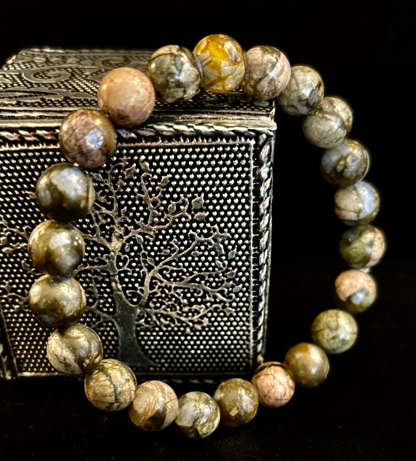 Pulsera de Piedra Natural Que Sera Sera | Cuentas de 8 mm para Muñecas Pequeñas a Medianas