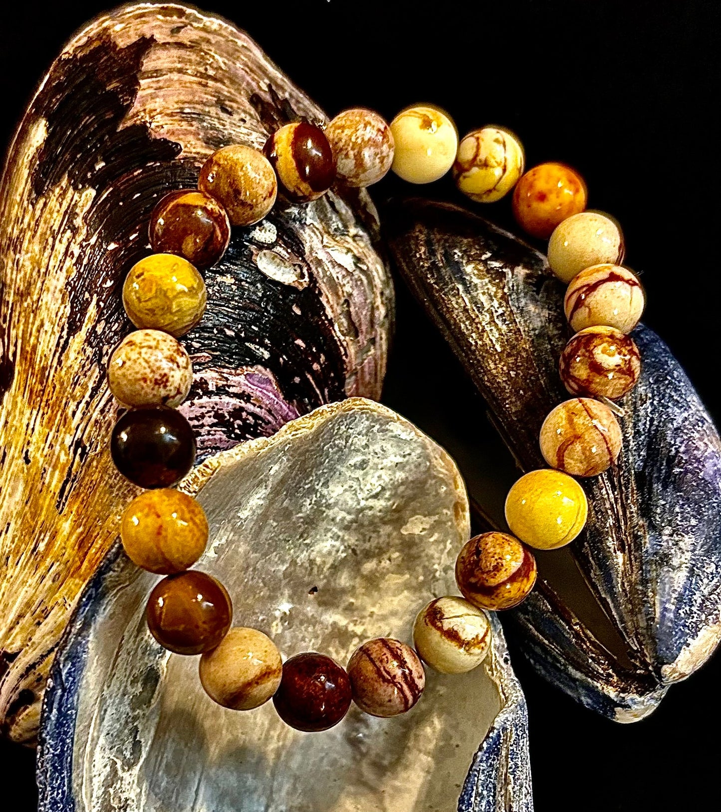 Pulsera de Piedra Natural Jaspe Cacahuete | Cuentas de 8 mm para Enraizamiento, Fuerza y Estabilidad (Muñecas Pequeñas a Medianas)