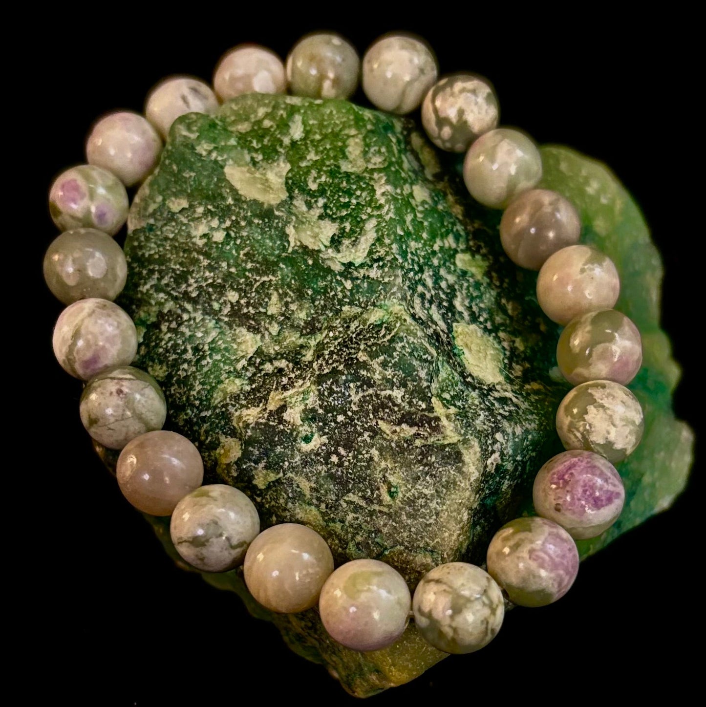 Pulsera Curativa de Jade de la Paz – Piedra Calmante de 8mm para Muñecas Medianas