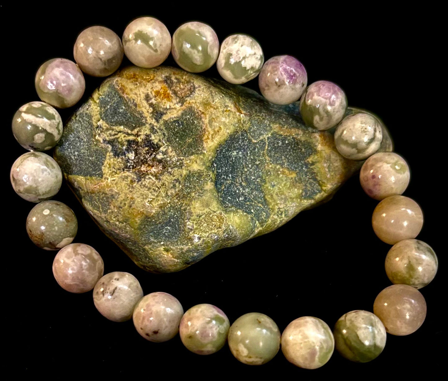 Pulsera Curativa de Jade de la Paz – Piedra Calmante de 8mm para Muñecas Medianas