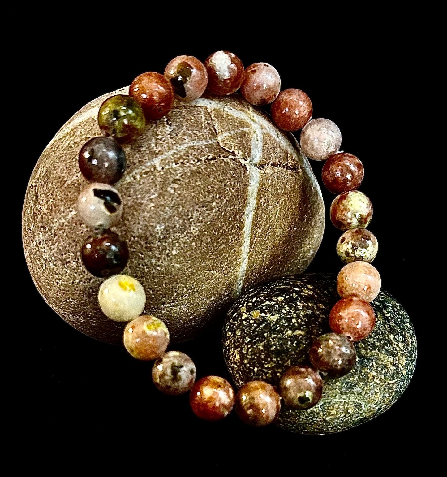 Pulsera de lepidolita rosa para aliviar el estrés – Apoyo para los chakras del corazón y de la corona