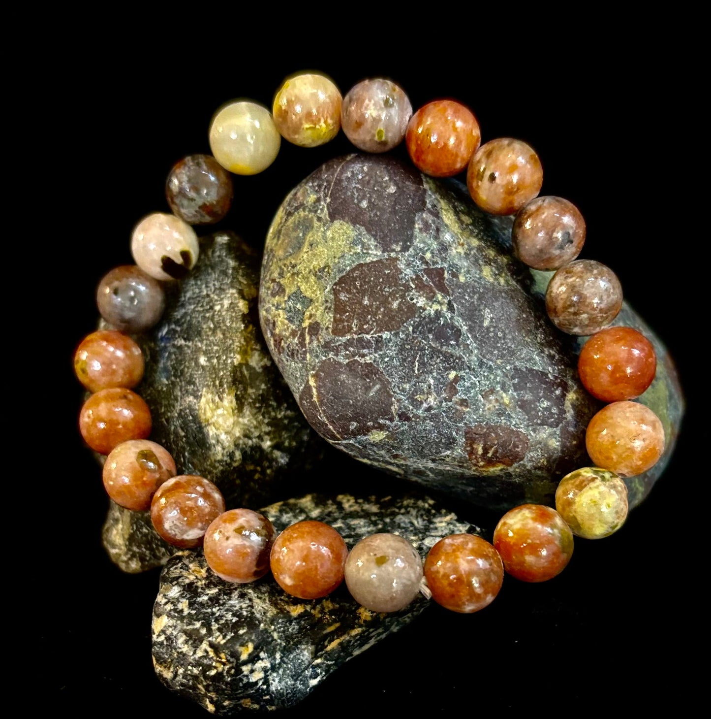 Pulsera de lepidolita rosa para aliviar el estrés – Apoyo para los chakras del corazón y de la corona