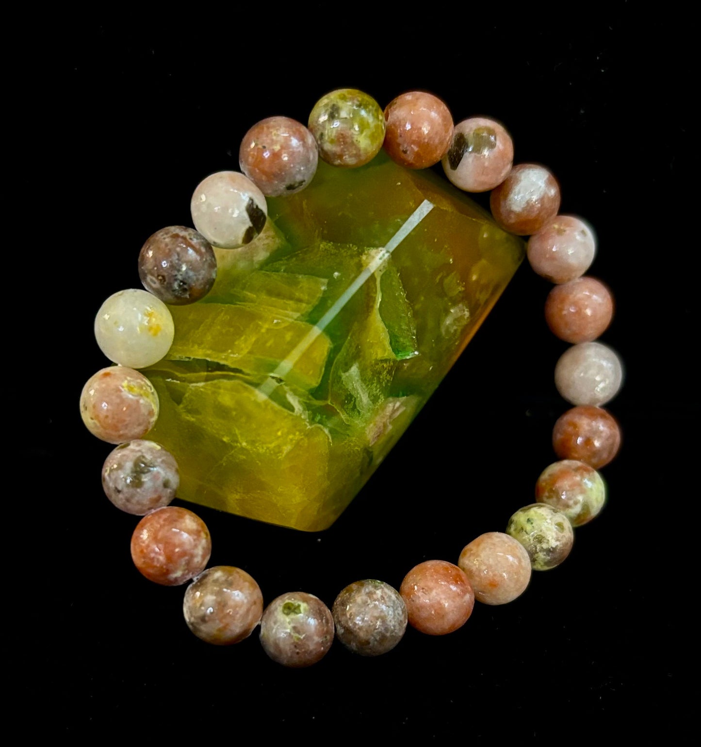 Pulsera de lepidolita rosa para aliviar el estrés – Apoyo para los chakras del corazón y de la corona