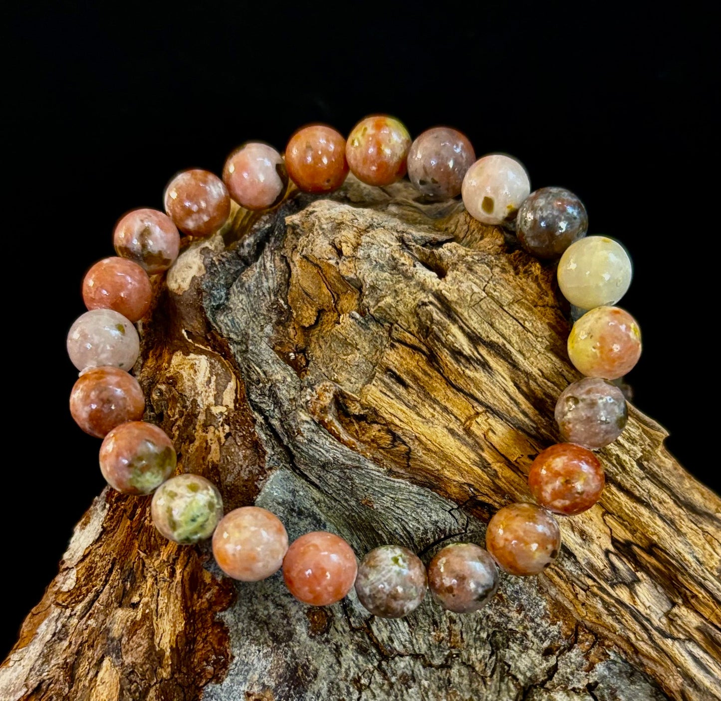 Pulsera de lepidolita rosa para aliviar el estrés – Apoyo para los chakras del corazón y de la corona