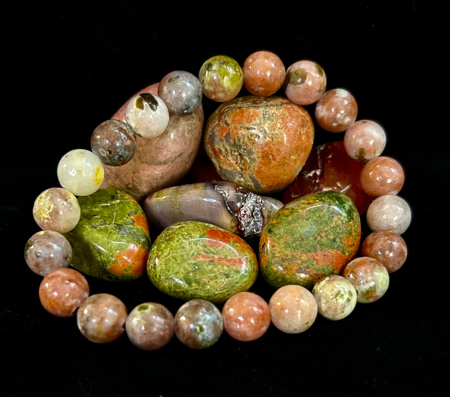 Pulsera de lepidolita rosa para aliviar el estrés – Apoyo para los chakras del corazón y de la corona