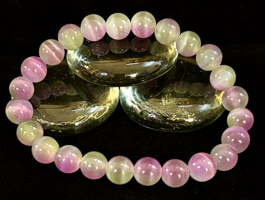 Pulsera de fluorita arcoíris de ensueño | Claridad + Calma | Cuentas de 8 mm (Muñeca mediana)