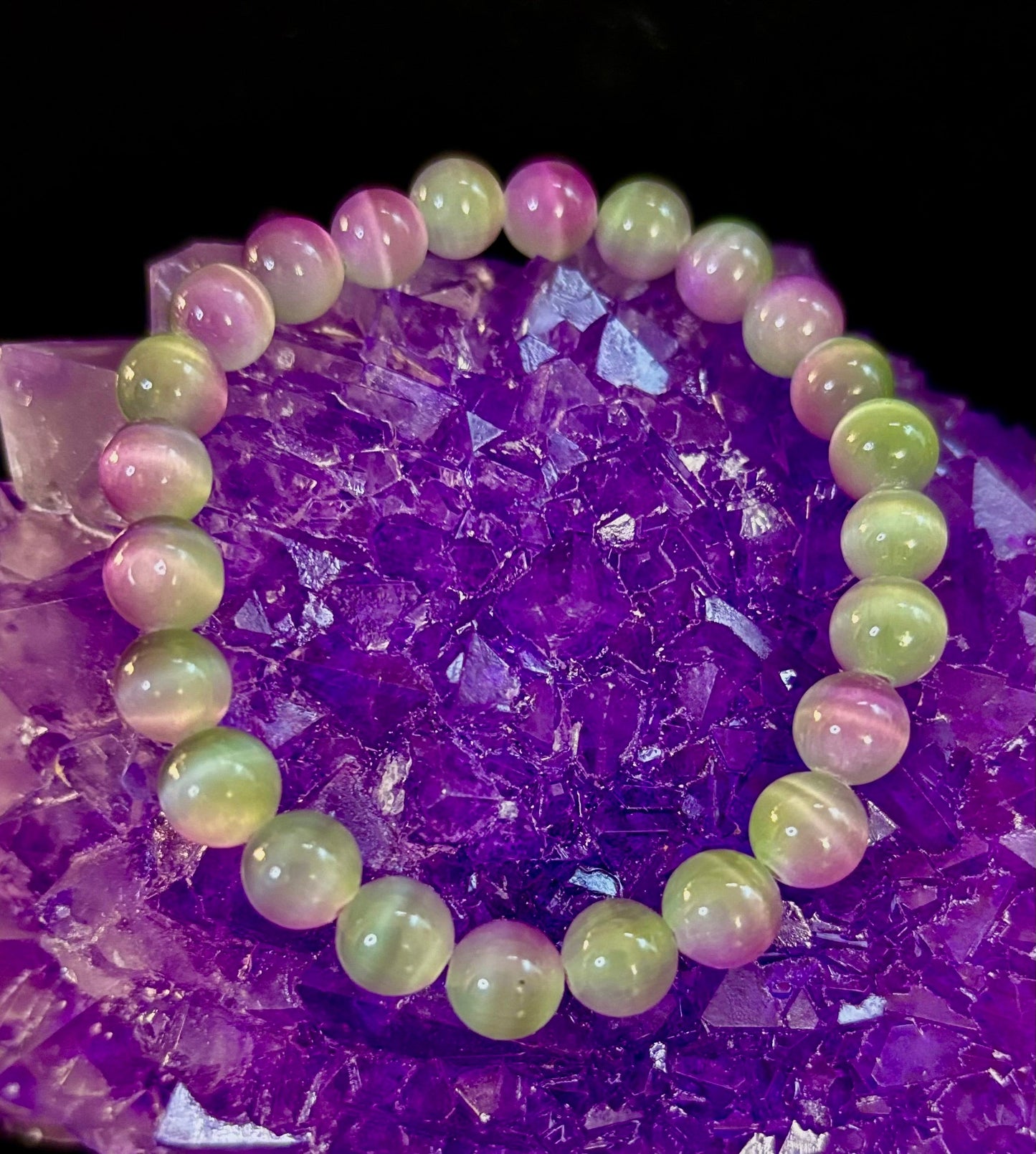 Pulsera de fluorita arcoíris de ensueño | Claridad + Calma | Cuentas de 8 mm (Muñeca mediana)