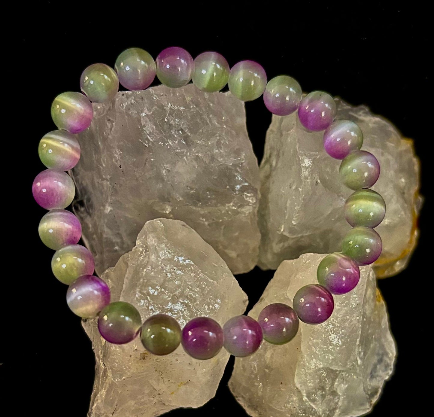 Pulsera de fluorita arcoíris de ensueño | Claridad + Calma | Cuentas de 8 mm (Muñeca mediana)