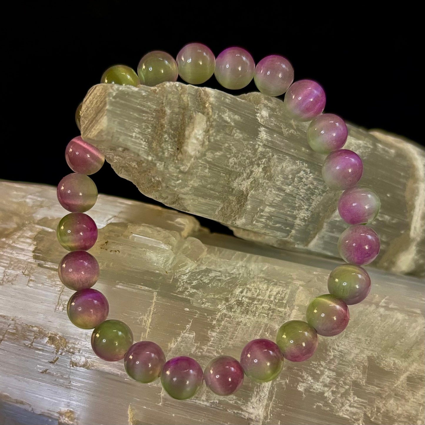 Pulsera de fluorita arcoíris de ensueño | Claridad + Calma | Cuentas de 8 mm (Muñeca mediana)