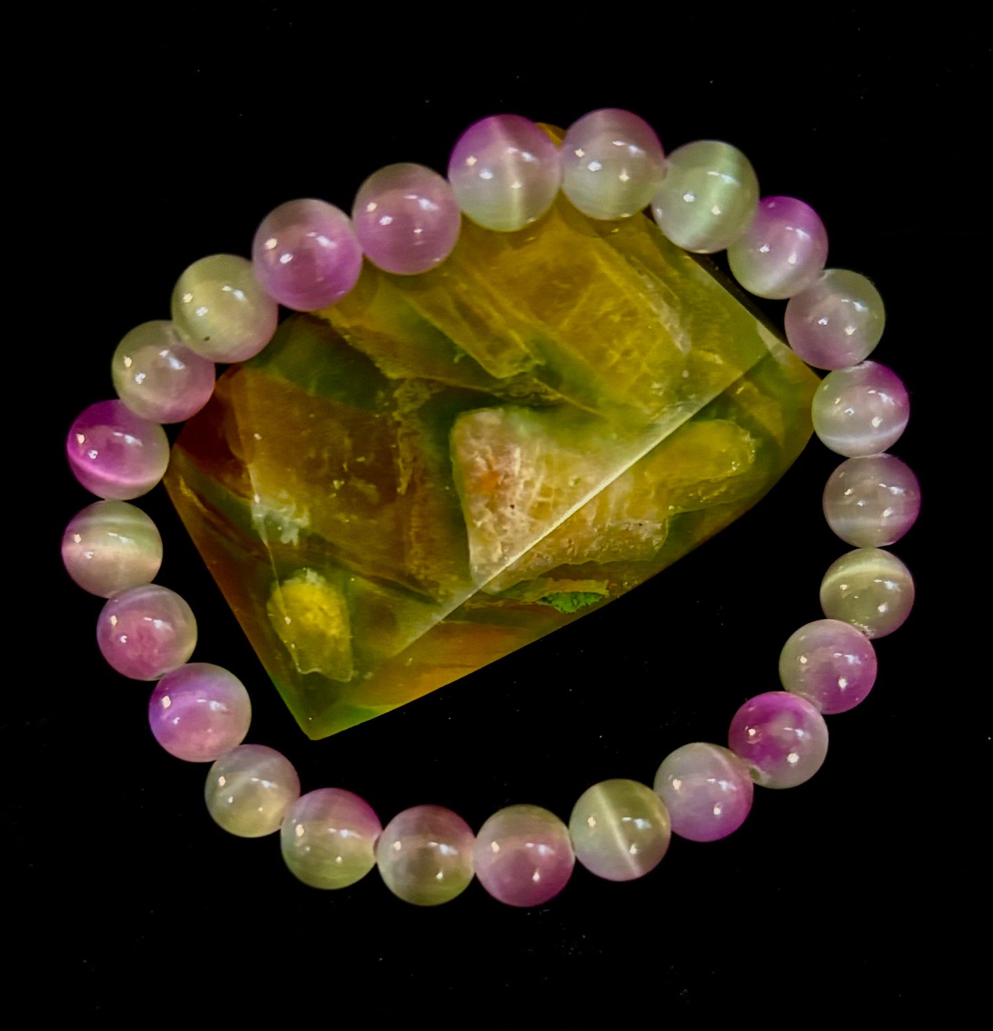 Pulsera de fluorita arcoíris de ensueño | Claridad + Calma | Cuentas de 8 mm (Muñeca mediana)