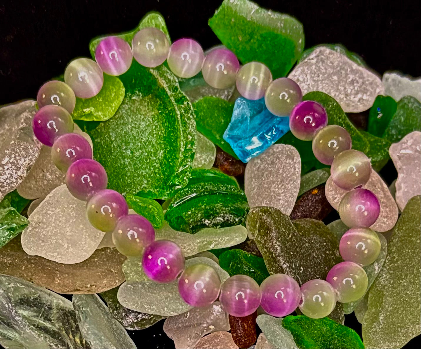 Pulsera de fluorita arcoíris de ensueño | Claridad + Calma | Cuentas de 8 mm (Muñeca mediana)