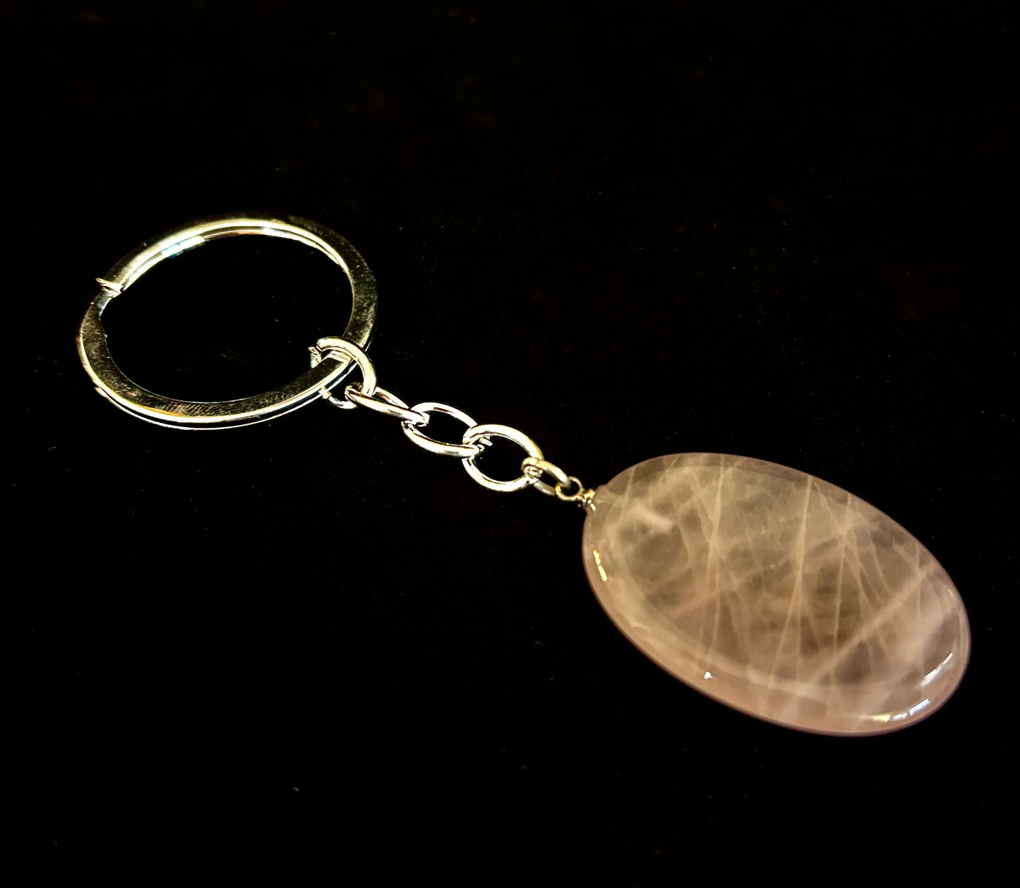 Llavero de piedra de preocupación de cristal natural – Amatista, cuarzo transparente, obsidiana, ojo de tigre, aventurina verde y cuarzo rosa (3,17 cm)