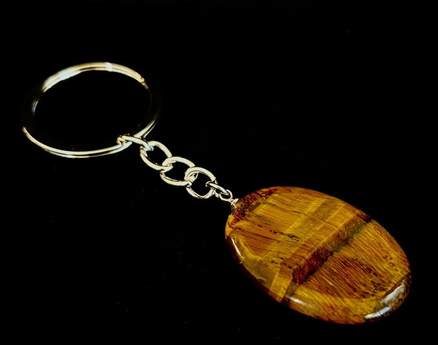 Llavero de piedra de preocupación de cristal natural – Amatista, cuarzo transparente, obsidiana, ojo de tigre, aventurina verde y cuarzo rosa (3,17 cm)