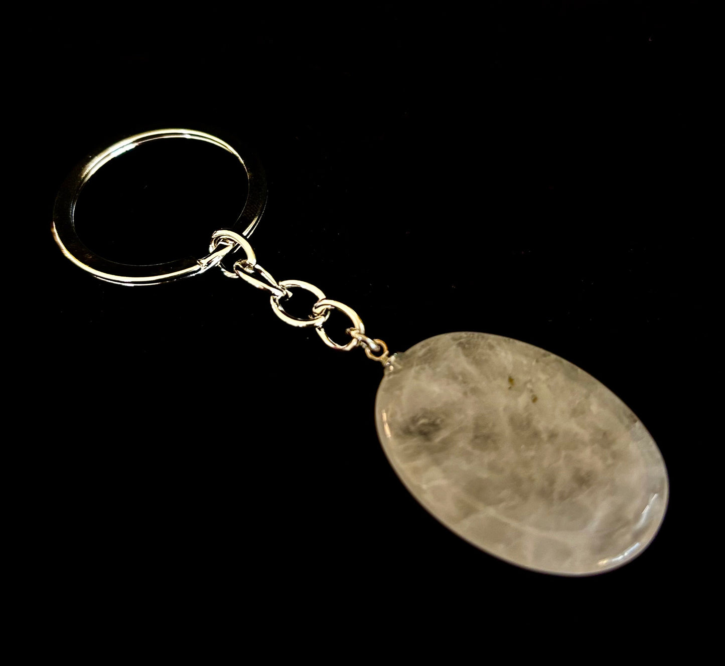 Llavero de piedra de preocupación de cristal natural – Amatista, cuarzo transparente, obsidiana, ojo de tigre, aventurina verde y cuarzo rosa (3,17 cm)