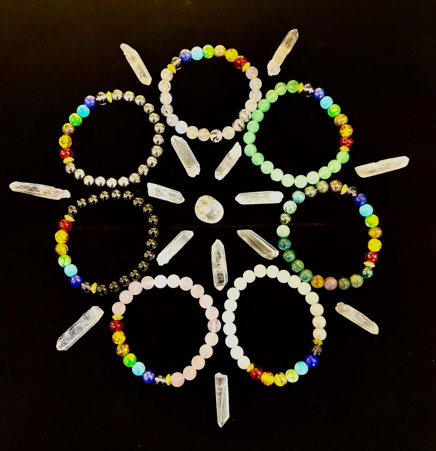 🌈 7 Pulseras de Chakras para 7 Días – Set Energético Semanal Completo (Caja de Regalo)