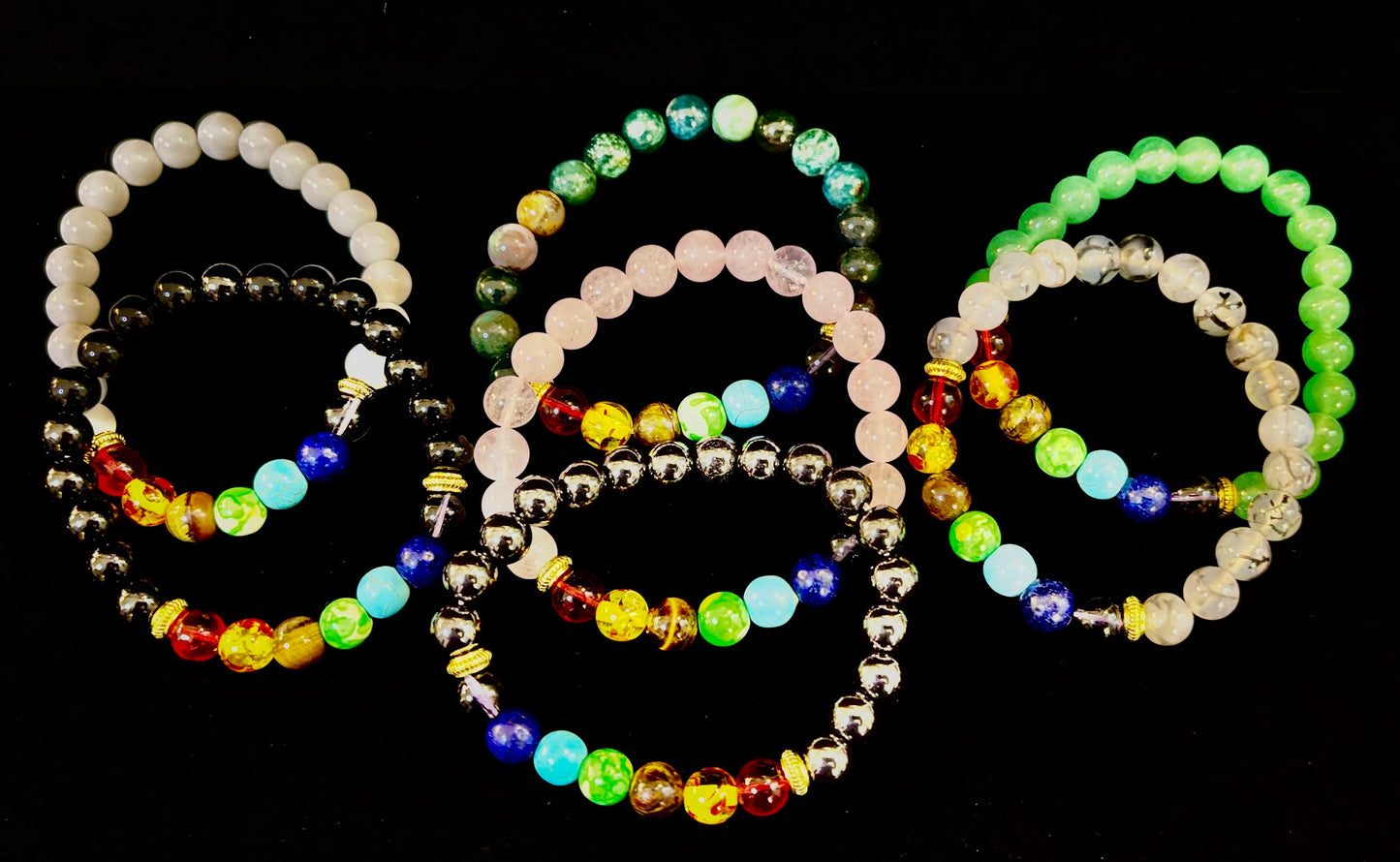 🌈 7 Pulseras de Chakras para 7 Días – Set Energético Semanal Completo (Caja de Regalo)