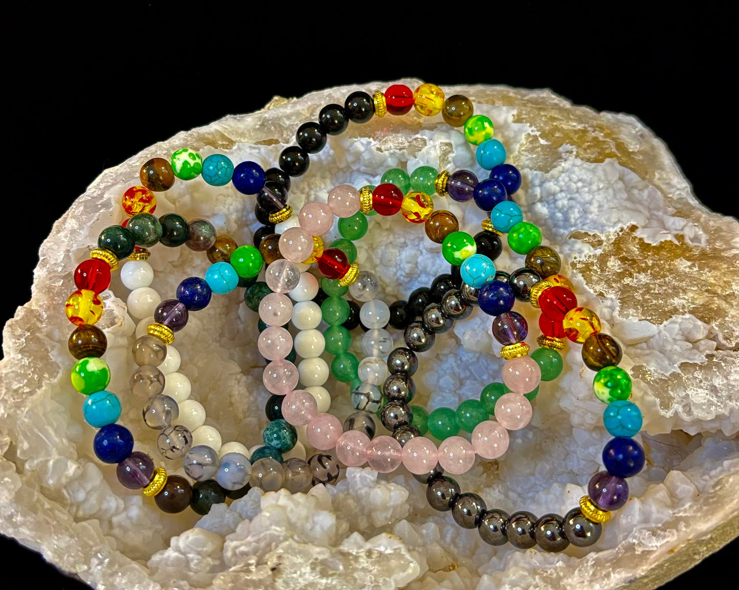 🌈 7 Pulseras de Chakras para 7 Días – Set Energético Semanal Completo (Caja de Regalo)