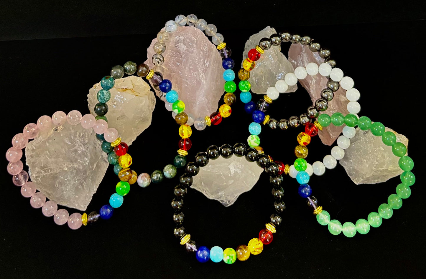 🌈 7 Pulseras de Chakras para 7 Días – Set Energético Semanal Completo (Caja de Regalo)