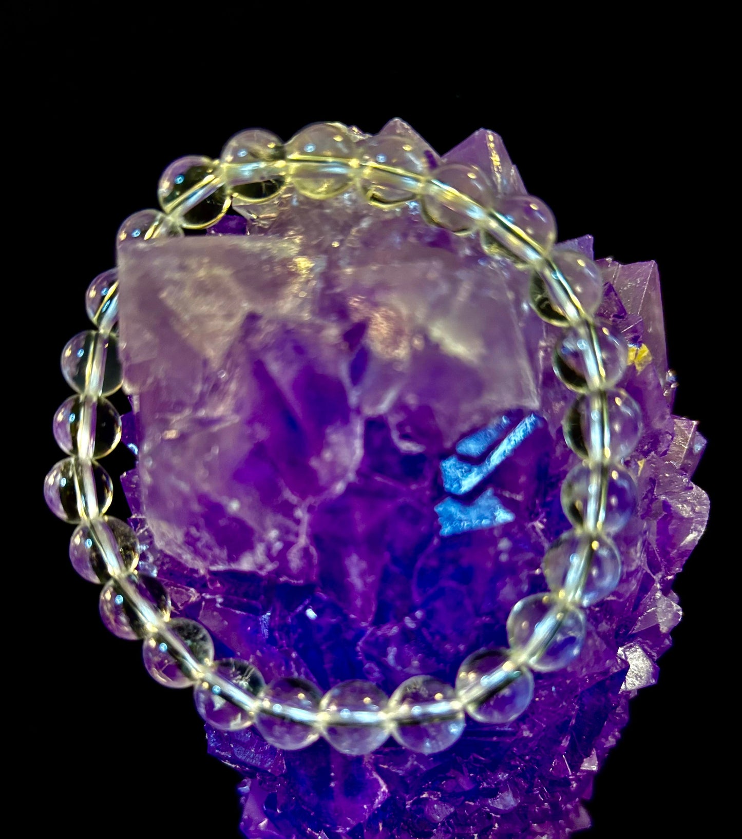 Pulsera de claridad de cuarzo transparente – Cristal natural de 8 mm (Muñecas medianas)