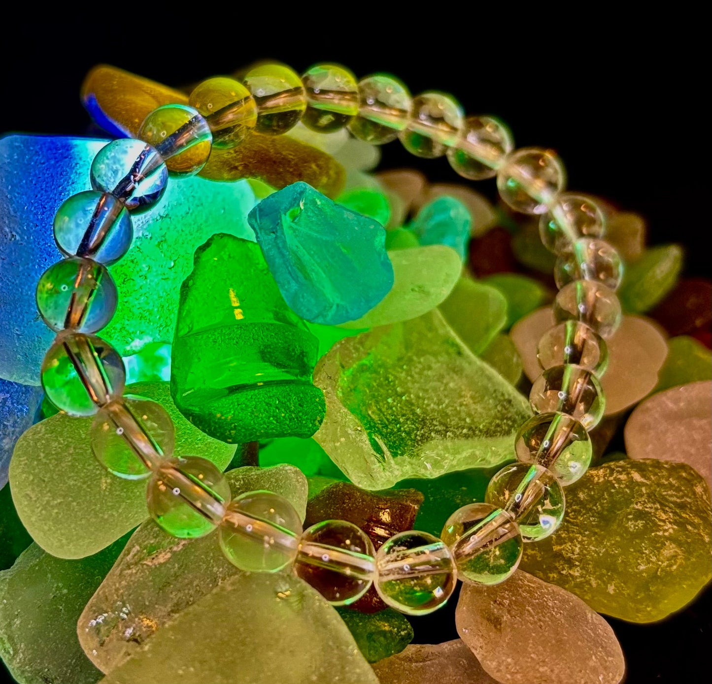 Pulsera de claridad de cuarzo transparente – Cristal natural de 8 mm (Muñecas medianas)