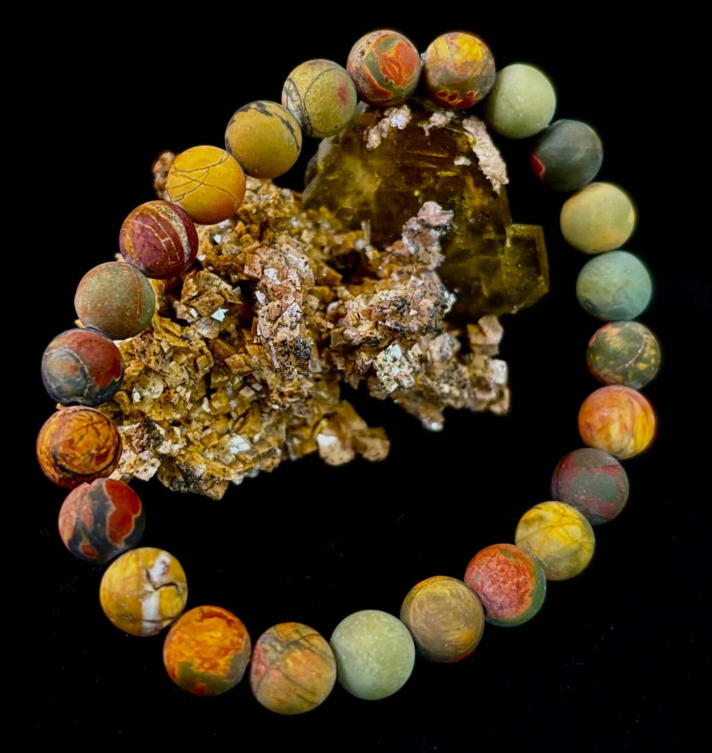Pulsera de Jaspe Picasso (Jaspe Picasso) con Reiki para la Creatividad y la Estabilidad
