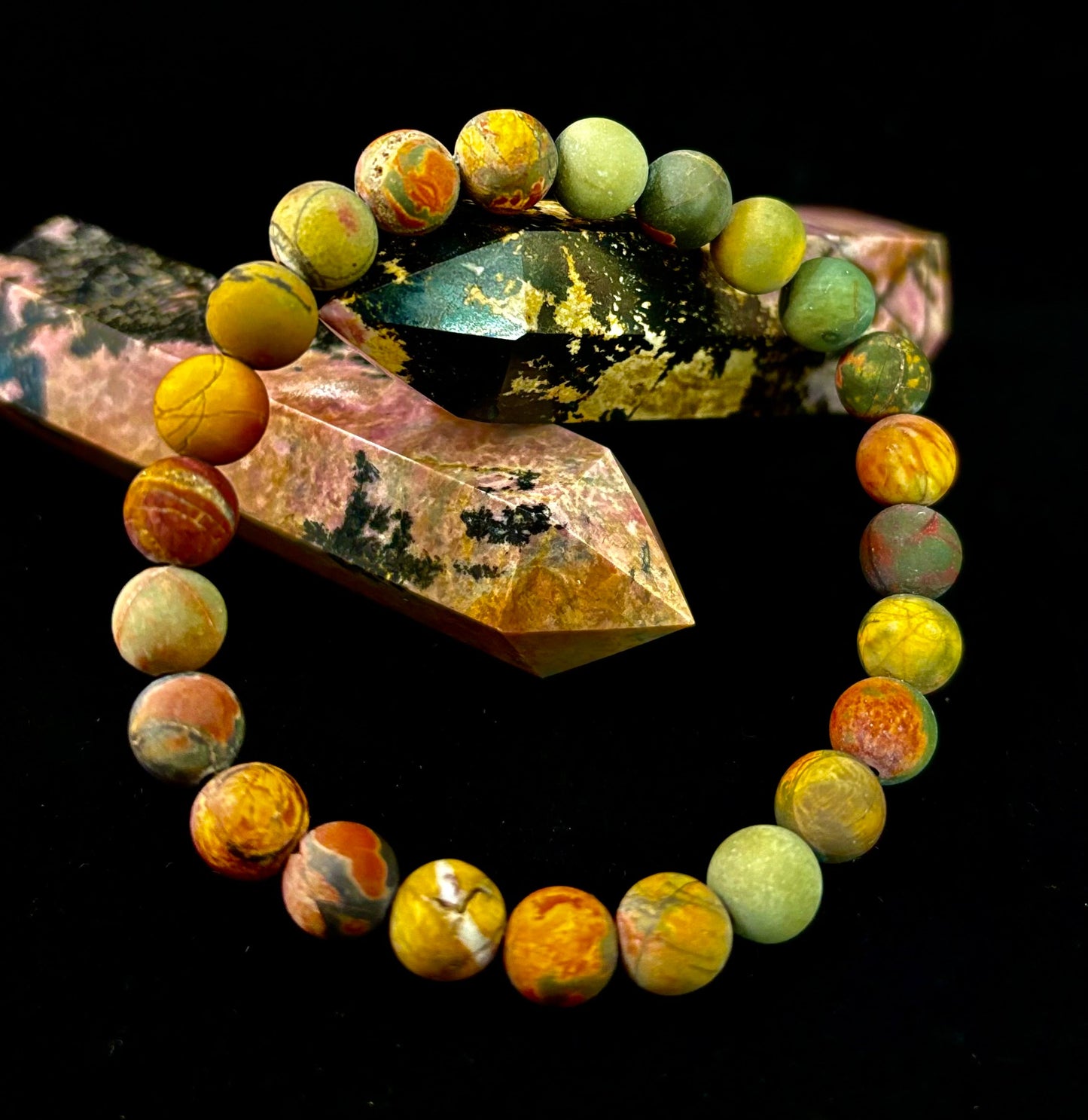 Pulsera de Jaspe Picasso (Jaspe Picasso) con Reiki para la Creatividad y la Estabilidad